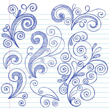 Hand-Drawn Swirly Vines Sketchy Doodles clipart