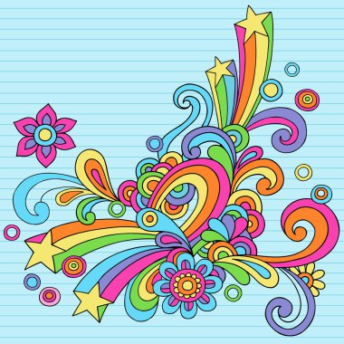 Psychedelic Groovy Doodles Vector Designs clipart