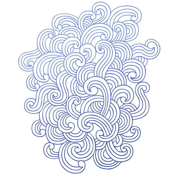 Abstrait tourbillonnant frontière dessiné à la main croquis bloc-notes caniches — Image vectorielle