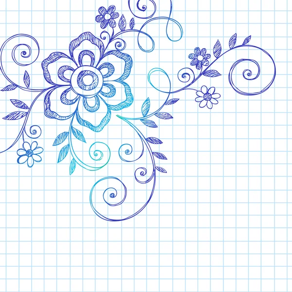 Kézzel rajzolt Swirly szőlő vázlatos Doodles — Stock Vector
