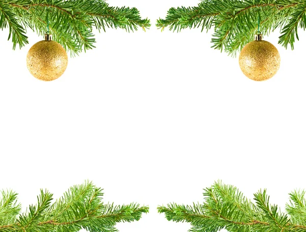 Christmas Tree Holiday Ornament Hanging from a Evergreen Branch — Stock Photo, Image