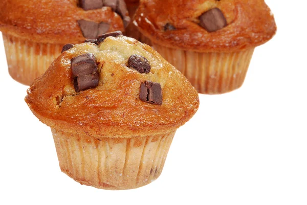 Muffin di cioccolato alla banana isolati primo piano — Foto Stock