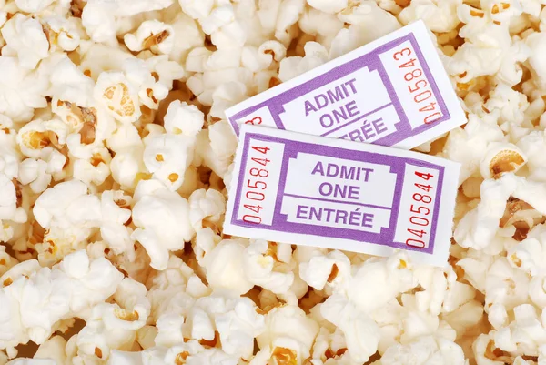 stock image Movie tickets and popcorn