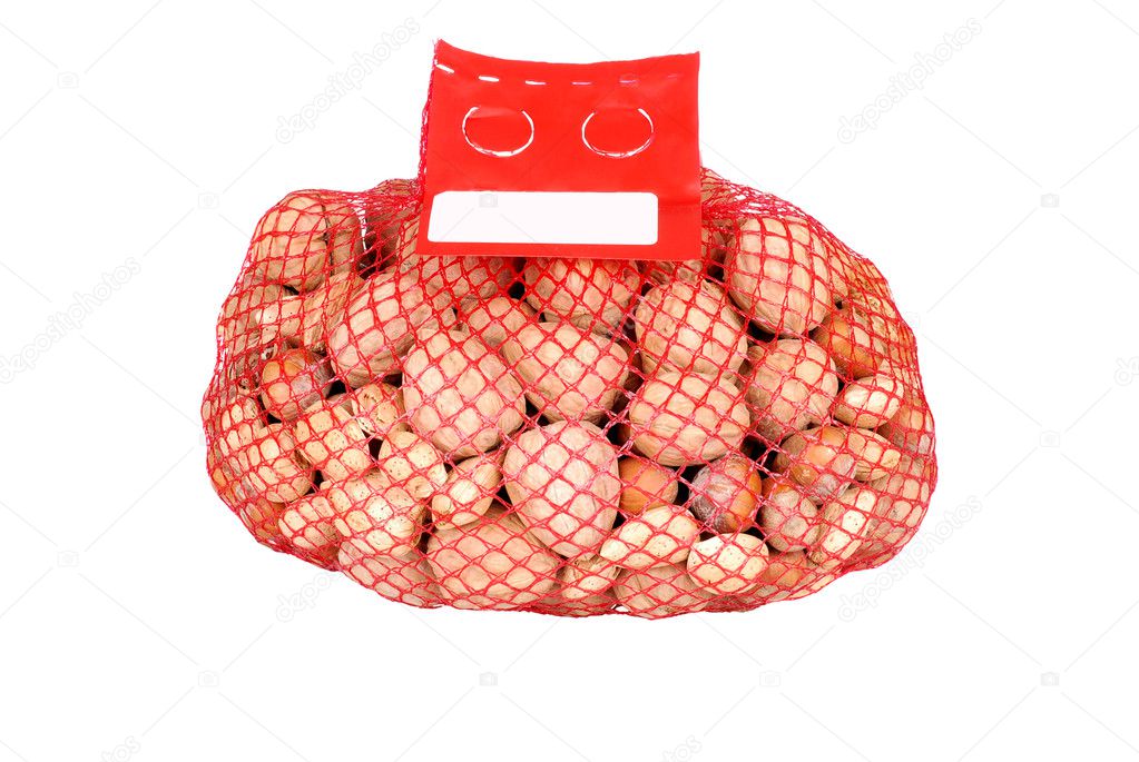 Mixed nuts in a mesh bag