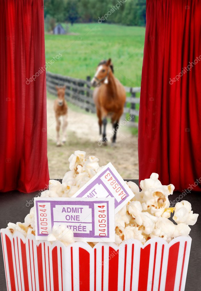 Popcorn and tickets at the movies