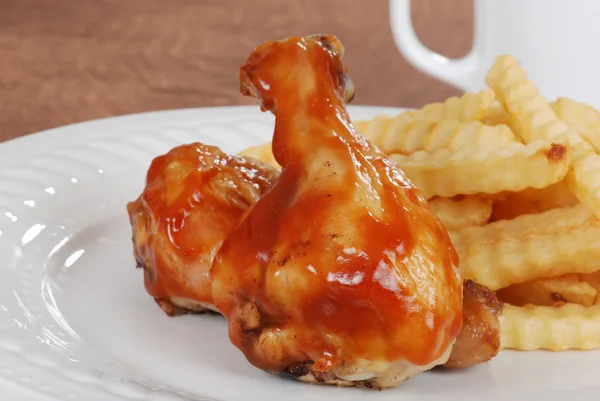 Chicken legs with barbecue sauce — Stock Photo, Image