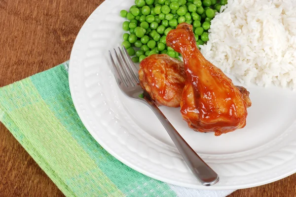 Top view chicken legs with barbecue sauce — Stock Photo, Image