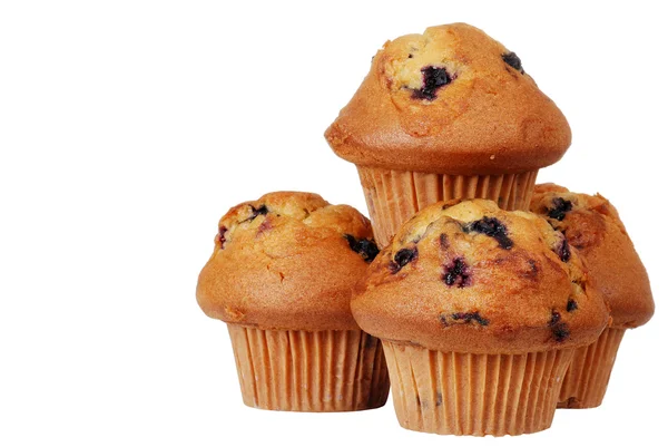 Isolerade högen av blueberry muffins — Stockfoto