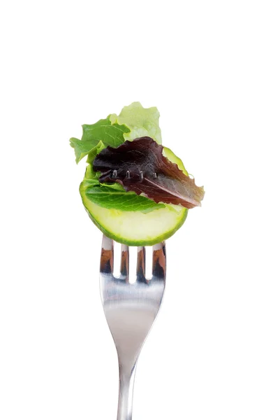 フォークの上のサラダ — ストック写真