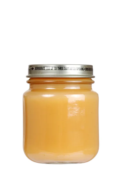 Jar of baby apple sauce — Stock Photo, Image