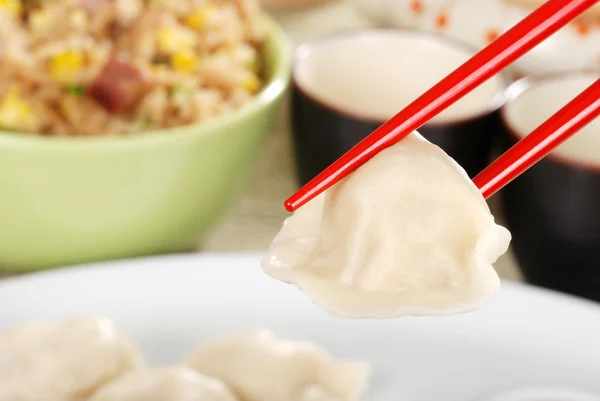 Macro asian dumpling — Stock Photo, Image