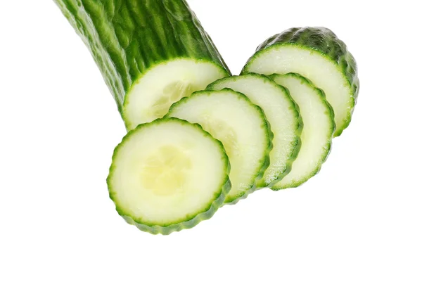 Closeup english cucumber sliced — Stock Photo, Image
