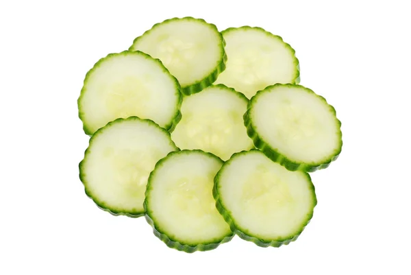 Isolated cucumber slices — Stock Photo, Image