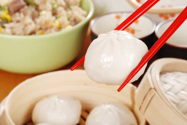 Macro pork dumpling — Stock Photo, Image