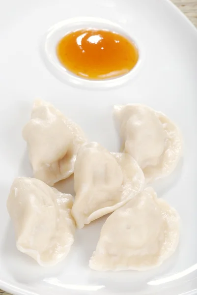 Top view asian dumplings — Stock Photo, Image