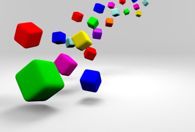 Colorful cubes clipart