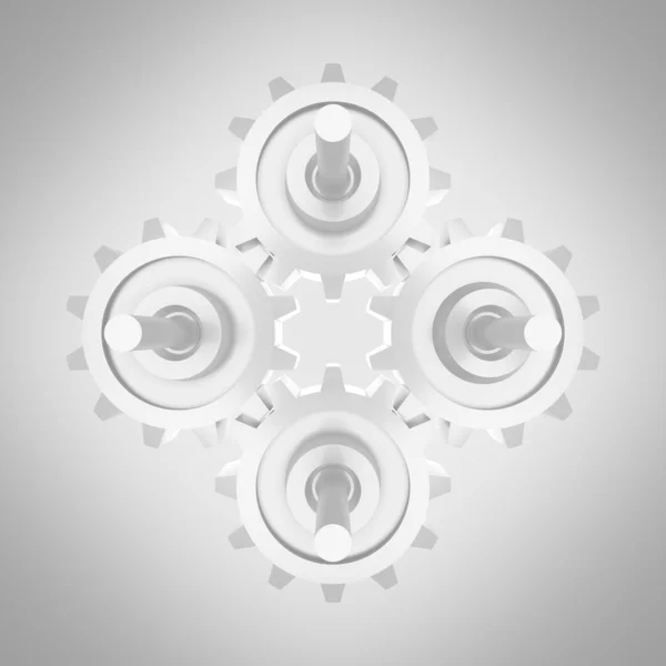 Gears on gray background — Stock Photo, Image