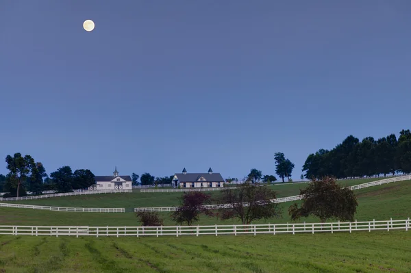 Луна над конной фермой — стоковое фото