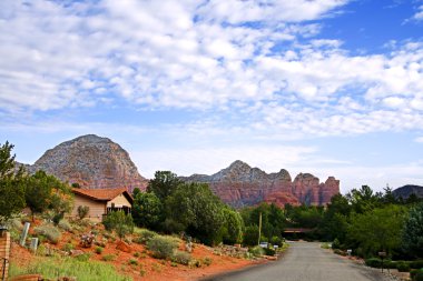 Quiet street in Sedona clipart