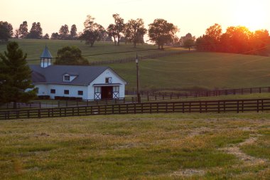 Horse Farm Sunset clipart