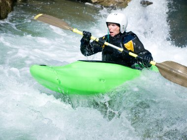 Female kayaker clipart