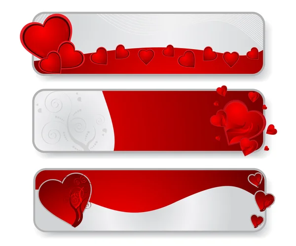 Bannières de Saint-Valentin — Image vectorielle