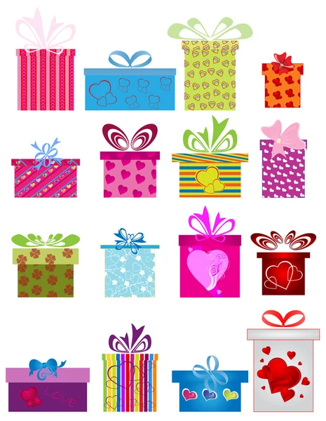 Cajas de regalo diferentes — Vector de stock