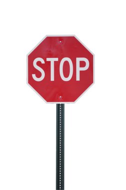 Stop Sign Isolated on White clipart