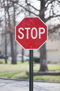 Stop Sign in Neighborhood clipart