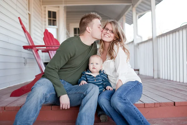 stock image Young Family on Porch