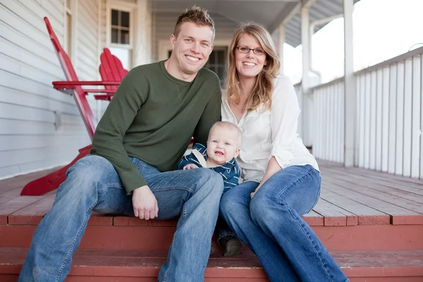 stock image Happy Young Family on Porch