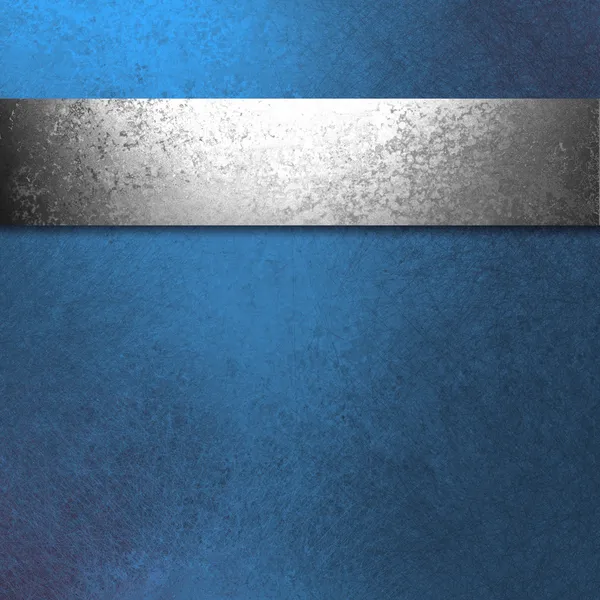 Blue background silver ribbon — Stock Photo, Image
