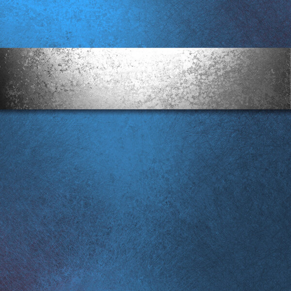 Blue background silver ribbon