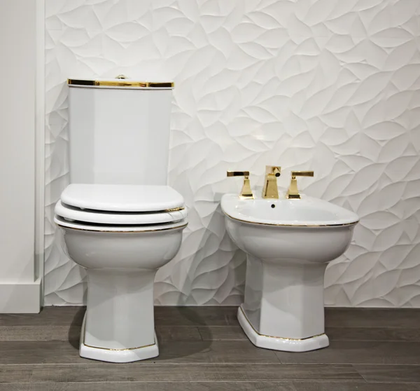 Toaleta i bidet — Zdjęcie stockowe