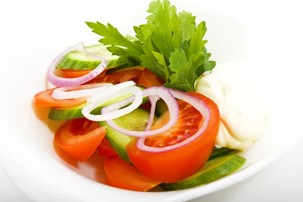 Salade op een bord — Stockfoto