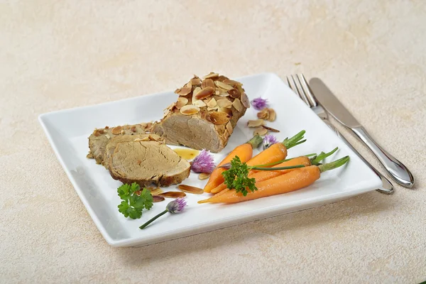 Fillet with carrots — Stock Photo, Image