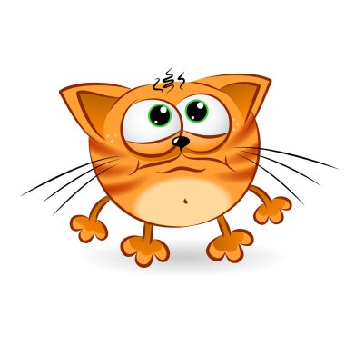 Sad cartoon cat clipart