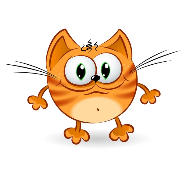 Glücklich Cartoon Ingwer Katze — Stockvektor