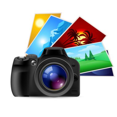 Camera and photos clipart