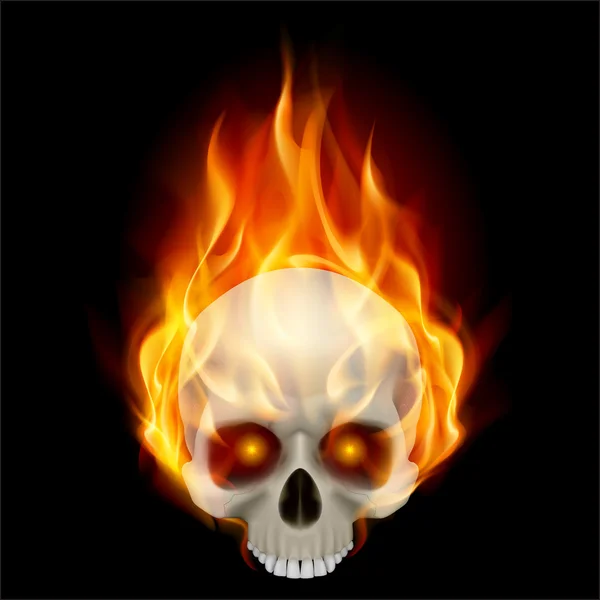 Burning skull — Stock Vector