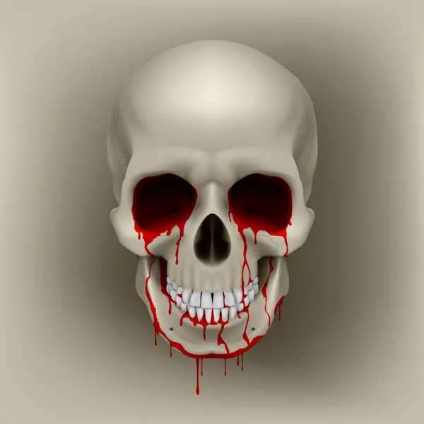 Cráneo sangrante — Vector de stock