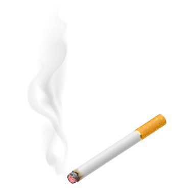 Realistic burning cigarette clipart