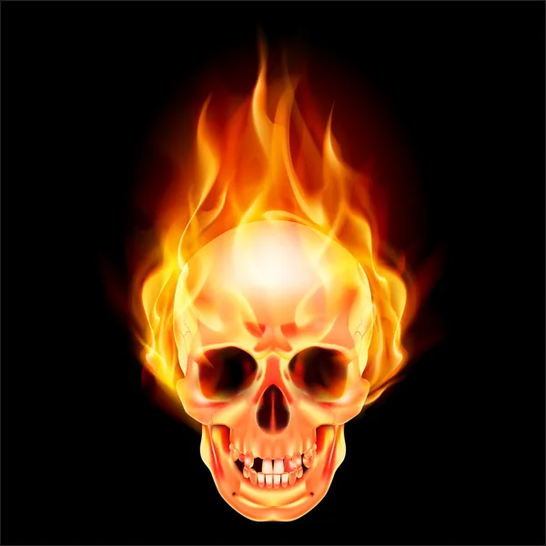 stock vector Scary skull on fire