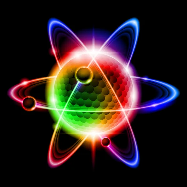 Электрон зелёного атома — стоковый вектор