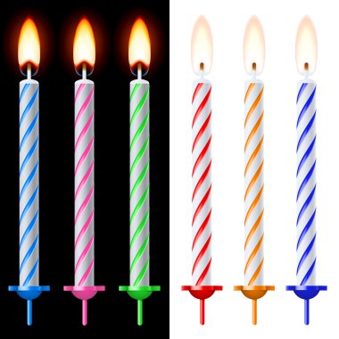 Colorful holiday candles clipart