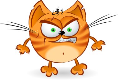 The angry orange cartoon cat clipart