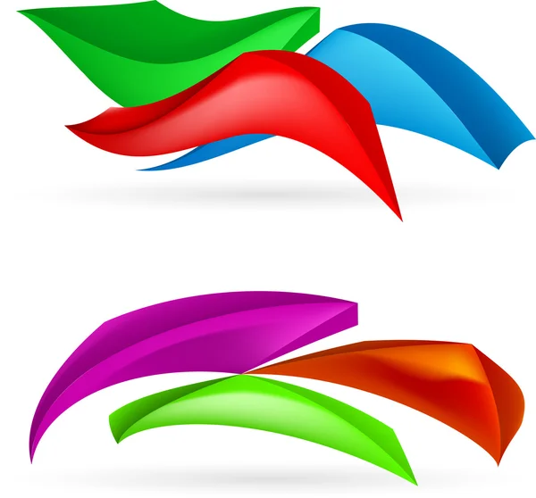 Three colorful abstract forms — Stock Vector