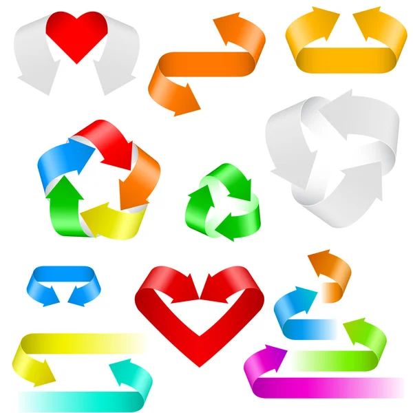 Icônes de flèches de couleur — Image vectorielle
