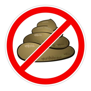 Warning sign Stop feces clipart