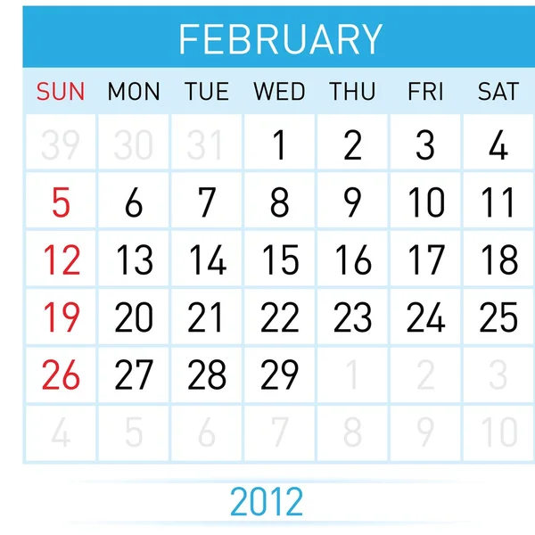 stock vector February Calendar